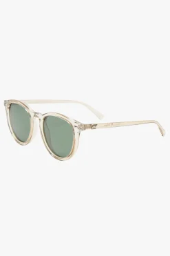Le Specs Fire Starter Round Clear Stone Khaki Polarised Lens Sunglasses
