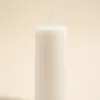 Flo's Home Flat Head Ribbed Column Medium Handmade Soy Ivory Candle