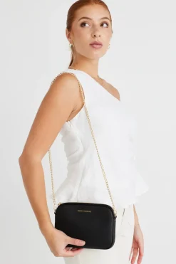 Among the Brave Florence Black Leather Single Pouch Bag