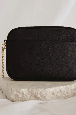 Among the Brave Florence Black Leather Single Pouch Bag