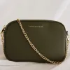 Among the Brave Florence Khaki Leather Single Pouch Bag