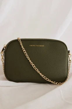 Among the Brave Florence Khaki Leather Single Pouch Bag