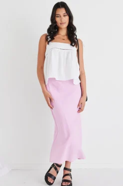 Among the Brave Fluid White Linen Reversible Tie Shoulder Cami