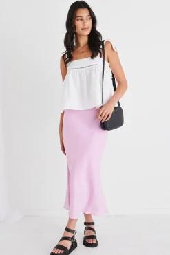 Among the Brave Fluid White Linen Reversible Tie Shoulder Cami