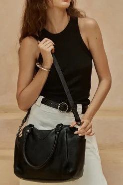 Status Anxiety Force of Being Black Leather Handbag