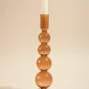 Willow u0026 Mae Four Bubble Brown 25cm Glass Taper Candle Holder