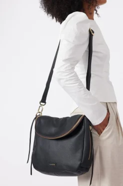 Saben Frankie Fold Over Black Shoulder Bag