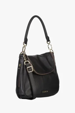 Saben Frankie Fold Over Black Shoulder Bag