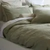 Home Lab 100% French Flax Linen Duvet Cover Set - Sage - King