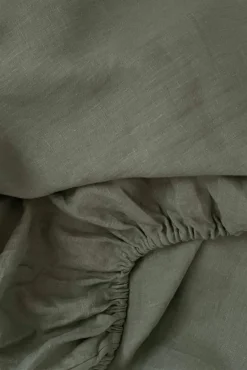 Home Lab 100% French Flax Linen Duvet Cover Set - Lichen - King