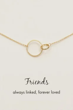 Petals Friends 14k Gold Plate Double Circle Necklace