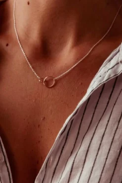 Petals Friends Sterling Silver EOL Double Circle Necklace