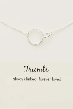 Petals Friends Sterling Silver EOL Double Circle Necklace