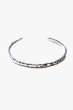 Love Lunamei Gaia Sterling Silver Plate Soft Hammered Cuff Bangle