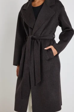 By Rosa. Geneva Chocolate Marle Wool Belted Coat
