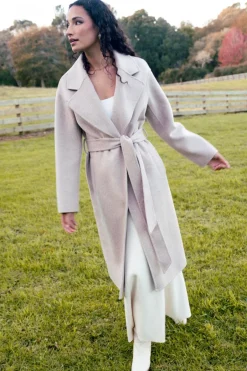 By Rosa. Geneva Oat Wool Blend Belted Coat