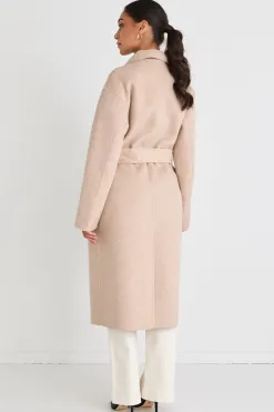 By Rosa. Geneva Oat Wool Blend Belted Coat