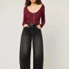 Rollas Gigi 80s Black Mid Barrel Jean