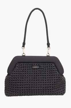 Saben Ginny Black Braid Shoulder Bag
