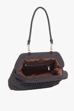 Saben Ginny Black Braid Shoulder Bag