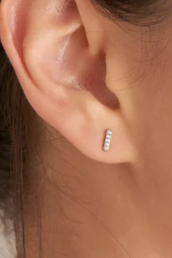 Ania Haie Glam Rock Silver Bar Stud EOL Earrings