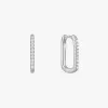 Ania Haie Glam Rock Silver Oval Hoop Earrings