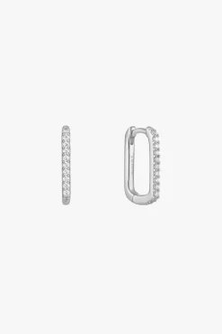Ania Haie Glam Rock Silver Oval Hoop Earrings