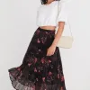 By Rosa. Glamour Black Orchid Chiffon Pleated Midi Skirt