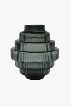 Le Forge Glass Smoke Tiered Small Width 15 x Depth 15 x Height 18 cm Vase