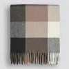 Baya Glenburn Tan Multi Check 150x180cm Wool Throw