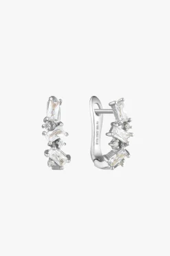 Ania Haie Glow Getter Crystal Cluster Silver Huggie EOL Earrings