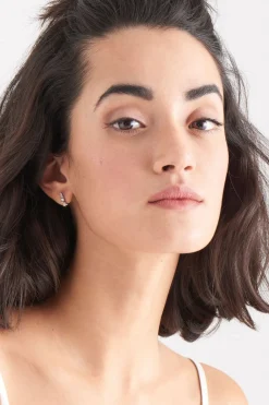 Ania Haie Glow Getter Crystal Cluster Silver Huggie EOL Earrings