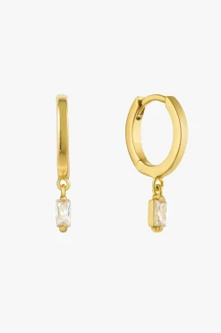 Ania Haie Glow Getter Gold Huggie Hoops with EOL Crystal Drop