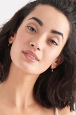 Ania Haie Glow Getter Gold Huggie Hoops with EOL Crystal Drop