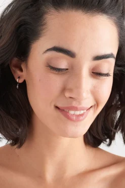 Ania Haie Glow Getter Silver Huggie Hoops with EOL Crystal Drop