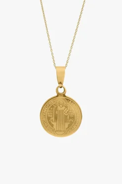 Lindi Kingi Gold Saints Circle Necklace