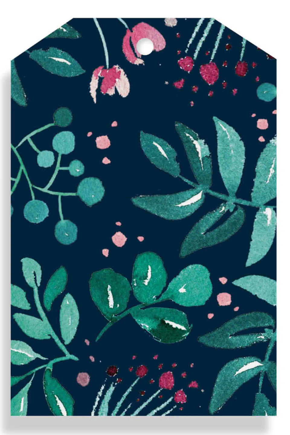 Elm Paper Greenery Navy Gift Tag