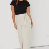 RE:UNION Label Grounded Natural Linen Wrap Cargo Midi Skirt