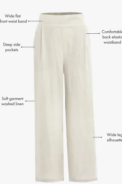 Among the Brave Guardian Natural Linen Viscose Elastic Back Pants