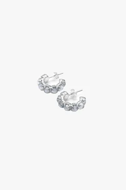 Stolen Girlfriends Club Halo Moonstone Cluster Semi Hoop Earring