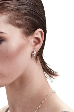 Stolen Girlfriends Club Halo Moonstone Cluster Semi Hoop Earring