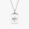 Murkani Hanging Sterling Silver Rectangle Clover EOL Necklace