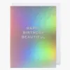 Oxted Happy Birthday Beautiful Silver Small Greeting Card