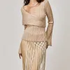 Mon Renn Harlow Natural Off Shoulder Knit Top