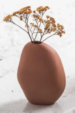 NED Collections Harmie Pebble Natural Speckle Vase Small 10x9cm