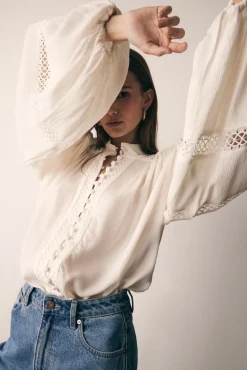 Esmaee Harp Ivory Front Button Blouse