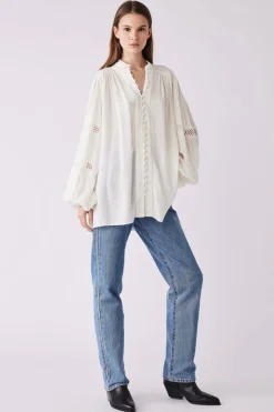 Esmaee Harp Ivory Front Button Blouse