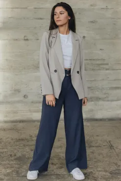 Ivy + Jack Harper Stone Textured Double Breasted Blazer