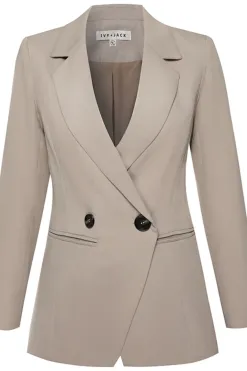 Ivy + Jack Harper Stone Textured Double Breasted Blazer