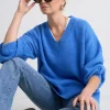 Ivy + Jack Harvest Azure Blue V Neck Knit Jumper